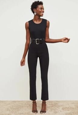 MM Lafleur The Foster Cigarette Pants PowerStretch High Rise Pull-On Ankle Black